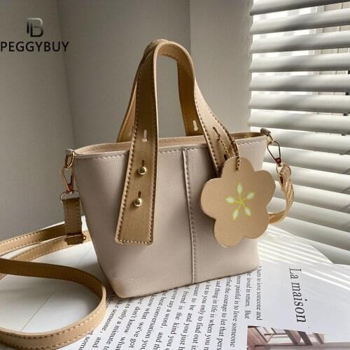 Stylish Shoulder Crossbody Bucket Bags for Women Female PU Leather Shoulder Crossbody Messenger Pouch Small Handbag