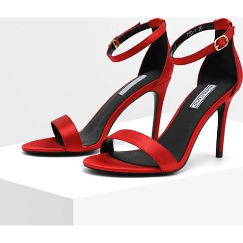 9CM PUMPS buckle open toe super high heel sandals 2019 summer new round head fashion wild stiletto heels