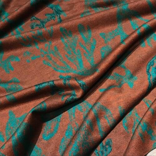 Plant Flowers Knitted Mink Fabric Europe and America Style Fabrics by Meter for Dresses Shirts Home Textile for Sewing Material