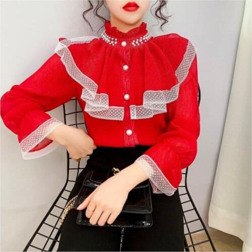 2021 fashion new temperament shirt women spring and autumn chiffon bottoming shirt temperament western style all-match top