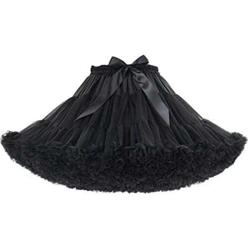 White New Fashion Womens Pettiskirt 3-Layered Elastic Waist Chiffon Petticoat Puffy Tutu Tulle Skirt