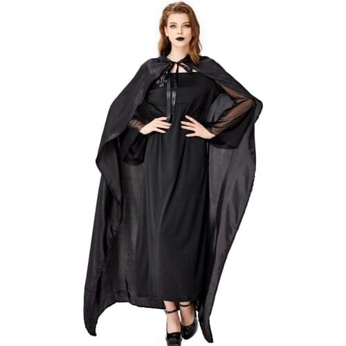 Adult Vampire Coustme Black Pole Palying Cloak suit Women Ghost bride Cosplay Outfit Halloween Fantasia Party Fancy Dress