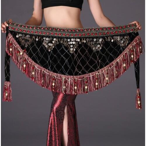 Tribal Belts Egyptian Dance Costume Hip Scarf Indian Clothing Long Tassels Waist Chain Womens Belly Dance Scarf