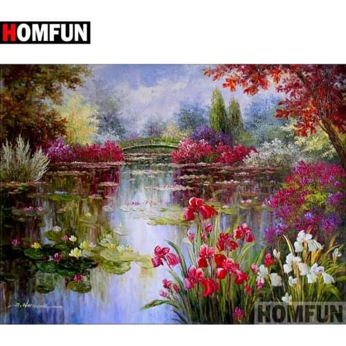HOMFUN Full Square/Round Drill 5D DIY Diamond Painting "Flower landscape" Embroidery Cross Stitch 5D Home Decor Gift A16509