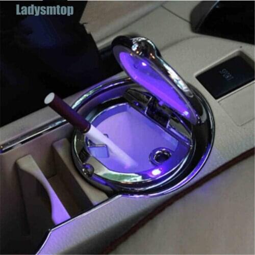 Ladysmtop Car Ashtray with LED Blue Light Case For Ford C-MAX S-MAX B-MAX EDGE Explorer EXPEDITION EVOS START