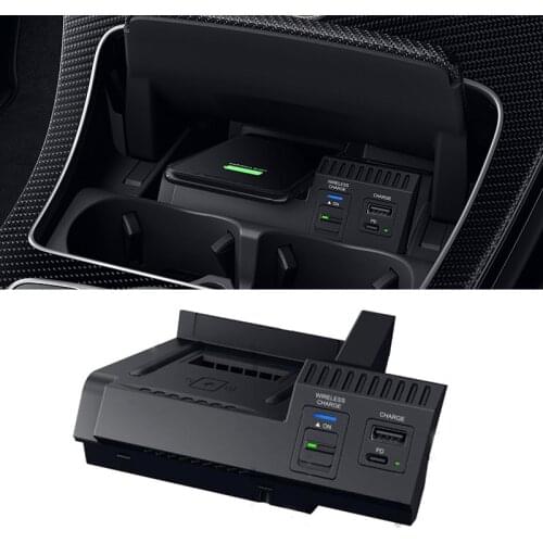 For Mercedes Benz W205 AMG C43 C63 X253 GLC C Class 2015-2020 10w qi wireless charging phone charger charging case accessories