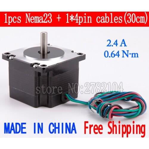 Free shipping 1pc Quality 57HB1401 4-lead Nema 23 Stepper Motor 57 motor 57BYGH 2.4A 0.64N.m CNC Laser and 3D printer