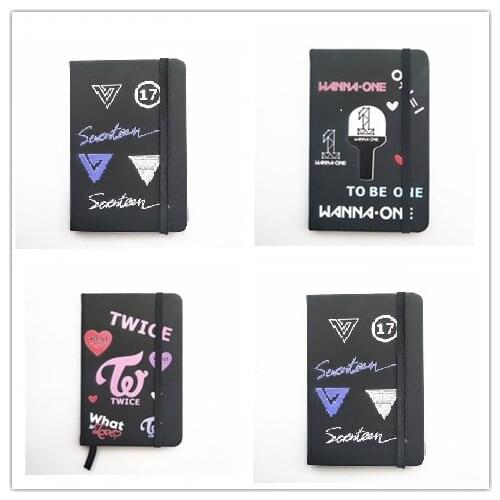 KPOP Twice Wanna One Seventeen Notebook Pu School Supplies Cartoon Pocketbook Note Pads Gift New K-pop Wholesale
