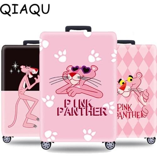Pink Cartoon Travel Luggage Cover Fits 18-32Inch Cute Suitcase Protector Wear-Resistant Washable Dustproof Elastic Baggage Cover