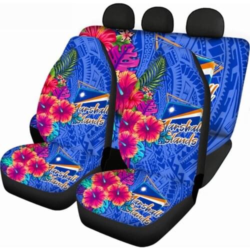 Marshall Island Front Back Car Seat Cover Full Set Auto Interior Front&Back Seat 4Pcs/Set Decoration Non-slip Black