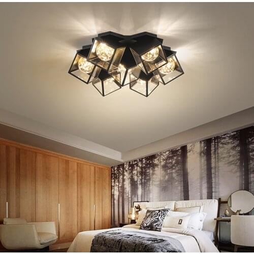 Black / White Creative LED Ceiling Light Modern Nordic Dining Living Room Iron Panel Lamp Bedroom Kitchen Indoor Art Fixtures