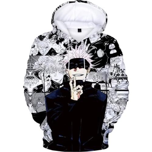Kids Hoodie 2021 Anime Hoodies Jujutsu Kaisen 3D Print Sweatshirts Men Women Casual Oversized Hoodie Harajuku Hip Hop Pullover