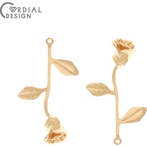 Cordial Design 50Pcs 20*39MM Jewelry Accessories/Hand Made/Charms/Flower Shape/Copper/DIY Pendant/Earring Findings & Components
