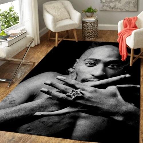 2PAC Tupac 3D Printed Carpet Mat for Living Room Doormat Flannel Print Bedroom Non-slip Floor Rug 03