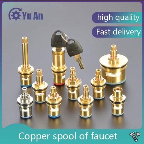 Faucet Copper Valve Core Hot and Cold Water Fast Opening Triangle Valve Switch Ceramic Valve Core Copper Head Repair Parts