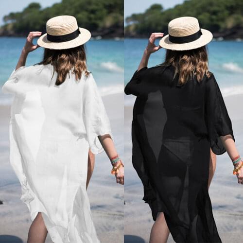 Summer Sexy Beach Dress Women Chiffon Bikini Cover Up Bathing Suit Tunics Kaftan Sarong Robe Swimsuit