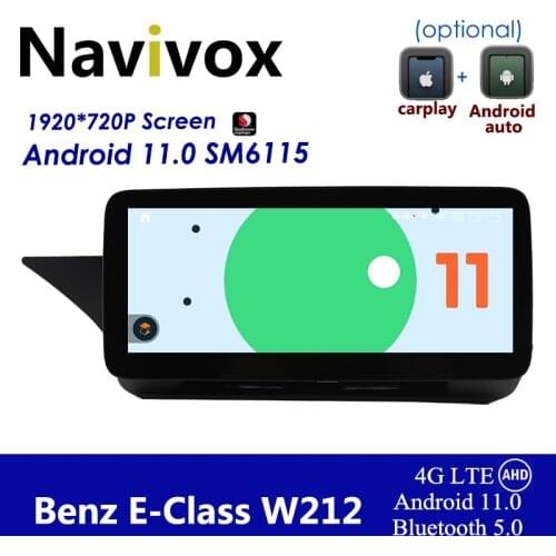 Navivox Snapdragon 662 Car Rear View Monitor For Benz E W212 2009-2015 NTG 4.0/4.5/5.0 Car Multimedia Player Carplay SWC