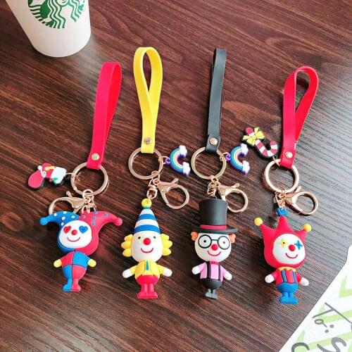 New Creative Color Clown Funny Pendant Student Cute Doll Bag Bag Charm Net Red Doll Keychain