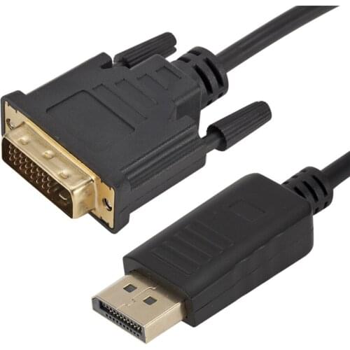 Display Port to DVI Adapter Display Port to DVI Converter Male to Male Gold-Plated Cord 6 Feet Black Cable