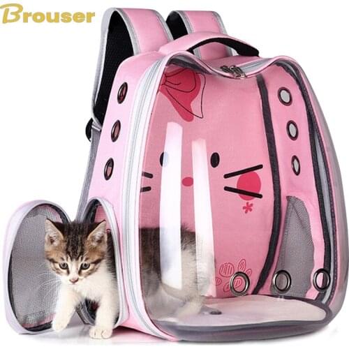 Cat Carrier Backpack Breathable Transparent Puppy Cat Bags Small Dog Pet Travel Carrier Handbag Box Cage Space Capsule