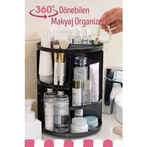Sampurchase 360 Degree Rotatable Makeup Organizeri BLACK