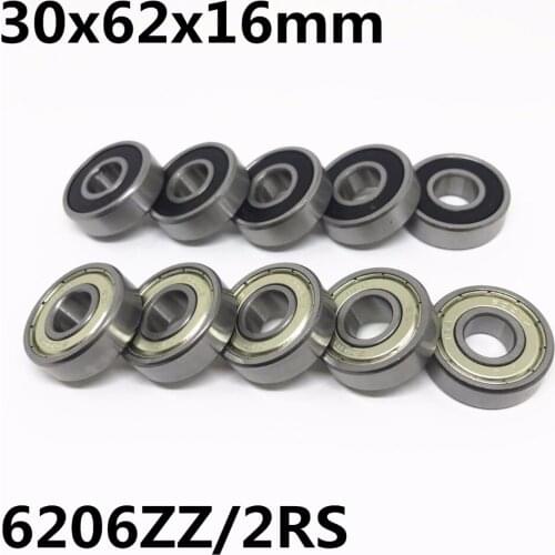 5pcs High quality 6206ZZ 6206-2RS ball bearing 30x60x16 mm deep groove ball bearing 6206Z 6206RS