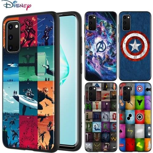 Black Cover Avengers Marvel For Samsung Galaxy A01 A11 A12 A21 A21S A31 A41 A42 A51 A71 A32 A52 A72 A02S Soft Phone Case