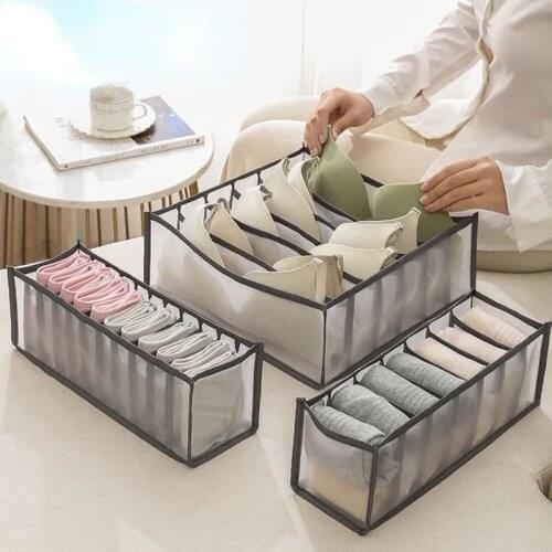Foldable Drawer Organizer 6/7/11 Girds Underwear Bra Storage Box Drawer Closet Divider Boxes for Underwear Scarves Socks Bra