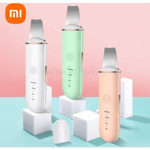 Xiaomi Ultrasonic Skin Scrubber Ion Skin Spatula Blackhead Remover Shovel Clean Cavitation Peeling Facial Lifting Cleaning Brush