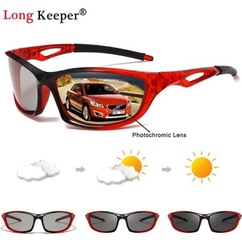 Men Photochromic Sunglasses Black Driving Polarized Glasses Male Change Color Sun Glasses Chameleon Night Vision Drivers Oculos