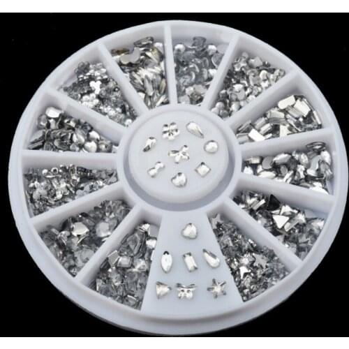 White Diamond Rhinestone for Acrylic Nail Art Tips Decoration Water Droplets DIY Beauty Charms Nail Accessories Tools 1 Wheel