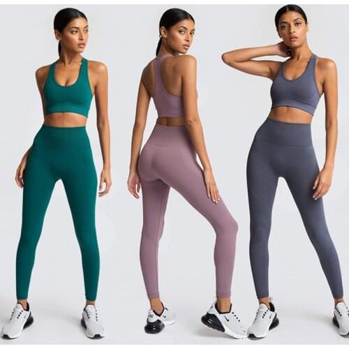 TRY TO BN 13 Colors NEW Fitness Two Piece Set Tracksuit For Women Crop Top Womens Sportswear Female Set