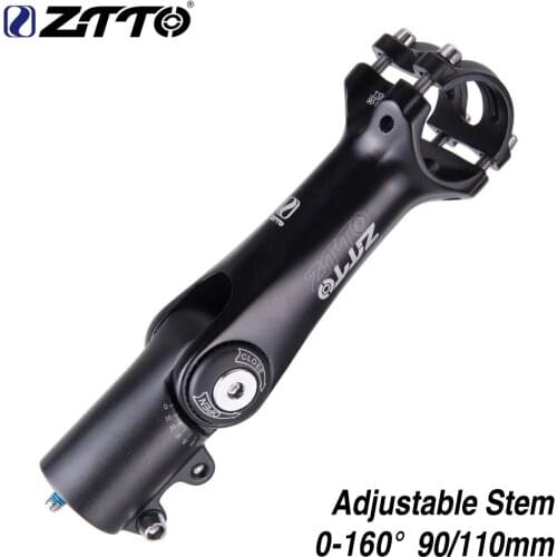 ZTTO Bicycle Stem 160 Degrees Adjustable Riser Compatible MTB Road City Bike Stem Fork Extension 90mm 110mm*31.8 Bicycle Part