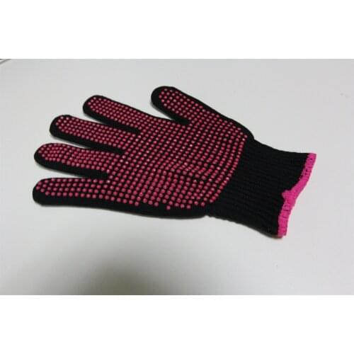 1 Pair Professional Hair Straightener Perm Curling Hairdressing Heat Resistant Finger Glove Black Red Color