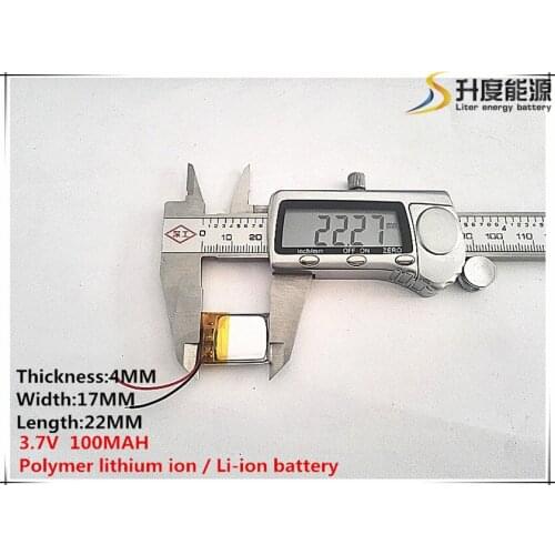 1pcs [SD] 3.7V,100mAH,[401722] Polymer lithium ion / Li-ion battery for TOY,POWER BANK,GPS,mp3,mp4,cell phone,speaker