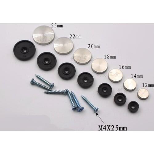 100Pcs/Lot Stainless Steel Cap Cover Decorative Mirror Screws Display Mirror