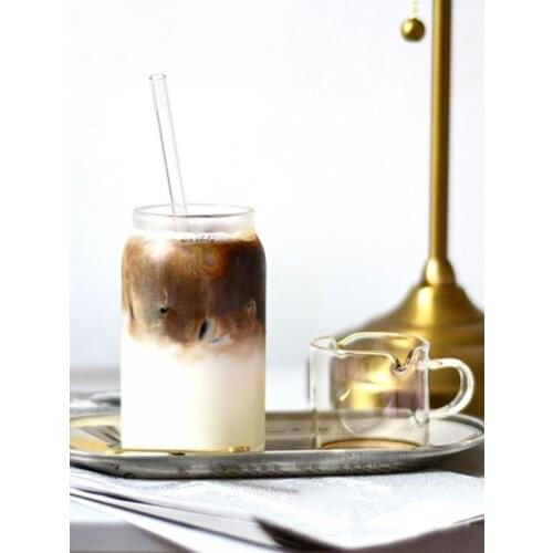 120ML Small Double Mouth Milk Jugs Glass Milk Cup Espresso Mug Heat Resistant Glass Milk Sharing Cup Juice Coffee Mugs Drinkware