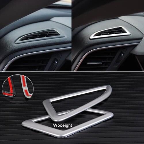2Pcs Interior ABS Matte Chrome Dashboard AC Air Vent Outlet Frame Trim Cover Molding For Honda Civic 2016 2017