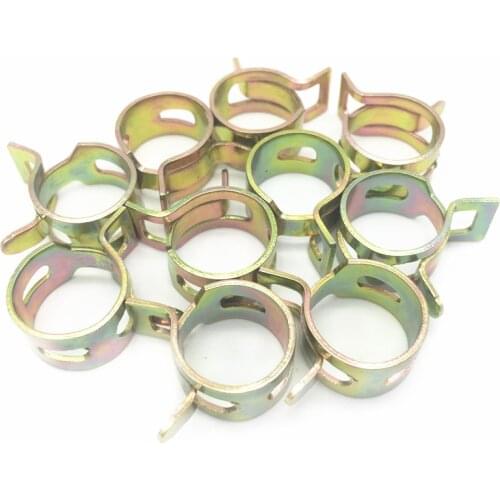 50Pcs 6-15mm Spring Band Type Fuel Vacuum Hose Silicone Pipe Tube Clamp Clip Steel Zinc Plated Clamps