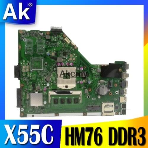 AK X55C 2GB RAM Mainboard REV 2.2 For ASUS X55C X55VD X55V X55CR Laptop Motherboard SLJ8E HM76 DDR3 100% Tested