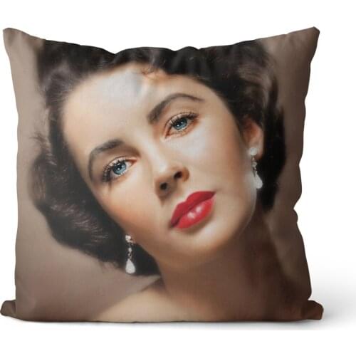 Elizabeth Taylor Velvet, Cotton Canvas square pillow cover cushion cover, used for sofa living room office party car