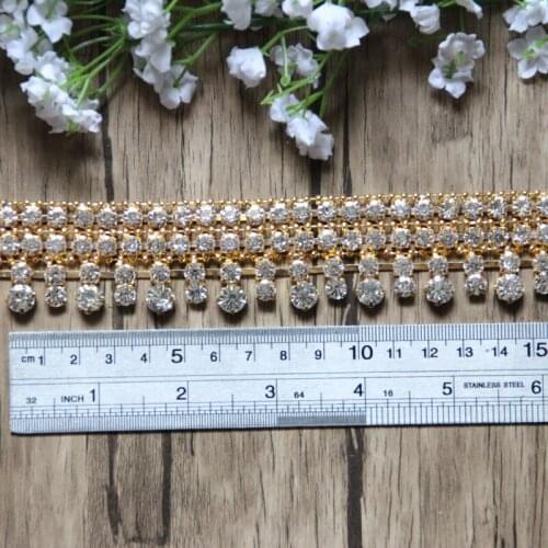 Free Shipping 5 yards Crystal Rhinestone Trimming for Wedding Rhinestone Bridal Sash,Wedding Applique,Rhinestone Chain RC80401-1