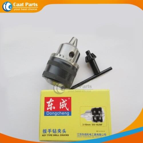 Free shipping! 3.0~16mm Drill Chuck 5/8"-16UNF Mount with Key for Electric Drills Power Tools Accessories