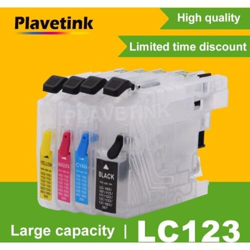 Plavetink Refill Ink Cartridges LC123 LC121 LC125 LC127 LC129 For Brother LC123 XL DCP-J4110DW J132W J152W J552DW J752 Printer