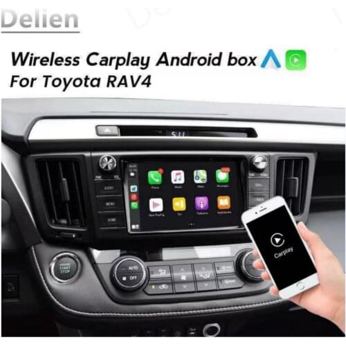 Delien Wireless Apple CarPlay Andriod Auto ForToyota RAV4 Double cable/80PIN Support Original camera Nondestructive installation