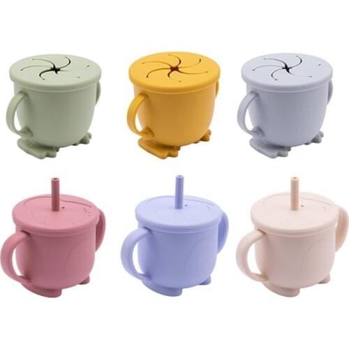 Baby Feeding Cups Baby Learning Baby Drinkware Silicone Snack Cups For Toddlers Kids With Silicone Baby Sippy Cup BPA Free