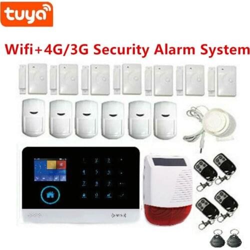 Home Alarm System Wifi/4G GSM Alarm Intercom Remote Control Autodial 433MHz Detectors IOS Android Tuya APP Control