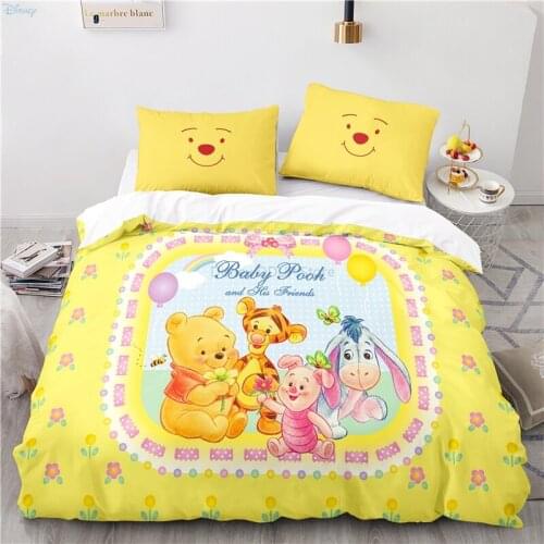Hot Sale Winnie The Pooh and His Friends Cartoon 3d Bedding Set Duvet Cover Set Pillowcases Europe/Australia/USA Queen King Size