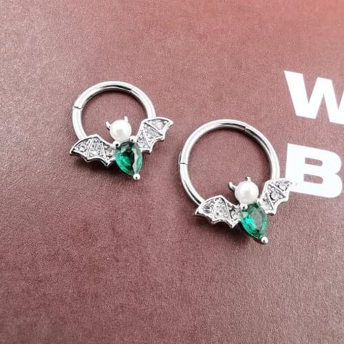 JHJT 16G 8mm 10mm Hinged Segment Nose Ring Open Small Septum Piercing Nose Earrings Women Men Ear Nose Piercing Body Jewelry