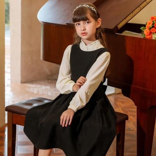 2PCS Clothes Sets For Girls Children Fashion Sleeveless Dress And Shirts Outfits Suit Kids Teens Birthday Wedding Party Clothing